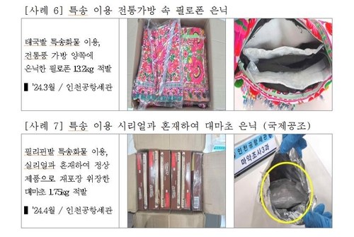 인천공항본부세관에 적발된 마약류 사진[관세청 제공. 재판매 및 DB 금지]