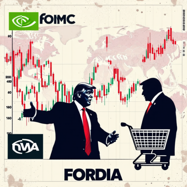 ▲ 이번 주 미국 증시 주요 이슈(FOMC, 엔비디아 GTC, 소비 데이터, 증시 변동성 등)를 시각적으로 표현한 이미지 (출처 뤼튼)